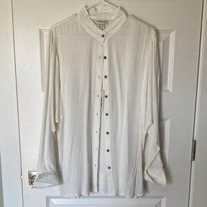 Ariat White Band Collar Button-Down Shirt